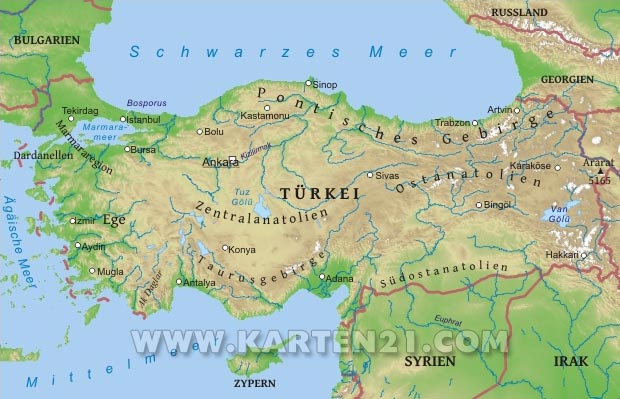 Karte von Türkei – Karten21.com